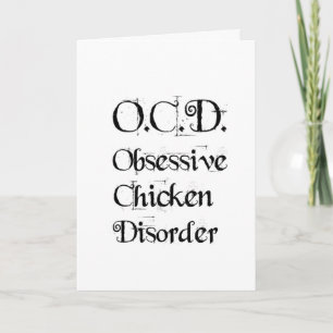 Grappig Humorisme OCD obsessief-Chicken Disorder Kaart