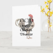 Grappig Humorisme OCD obsessief-Chicken Disorder Kaart (Gele Bloem)