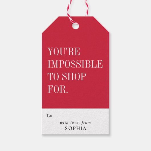 Grappig Humoristisch Je Bent Onmogelijk Om Voor Te Cadeaulabel (Voorkant)