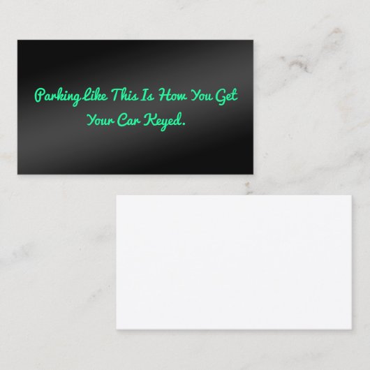 Grappig humoristisch slecht parkeren contactkaartje (Voorkant / Achterkant)