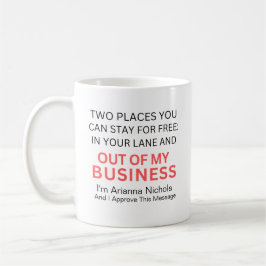 Grappig humoristisch verblijf voor gratis trendy s koffiemok