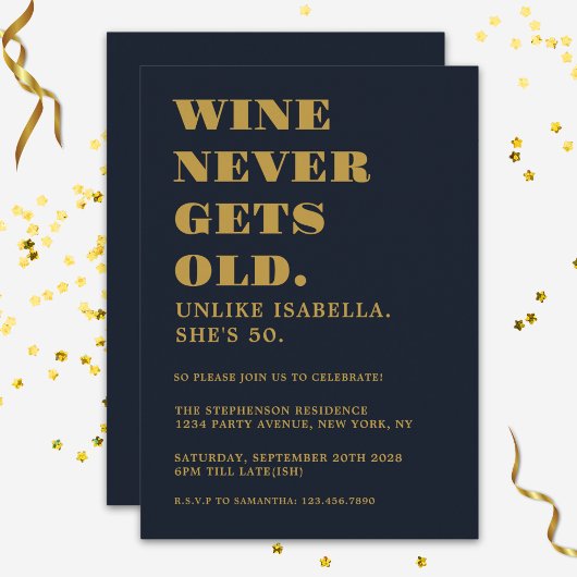 Grappig Humorous Adult Verjaardagsfeest Navy Blue  Kaart