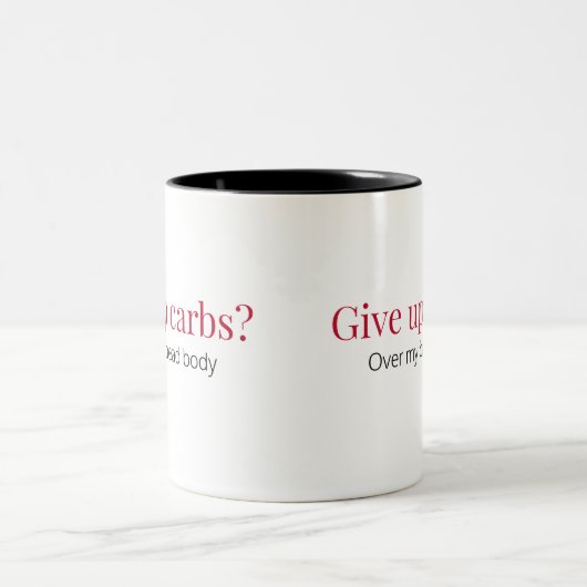 Grappig Humorous Bread Lover Rood Zwart Tweekleurige Koffiemok (Center)