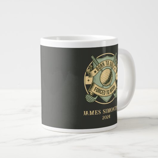 Grappig Humorous Golfquote Custom  Grote Koffiekop (Voorkant rechts)