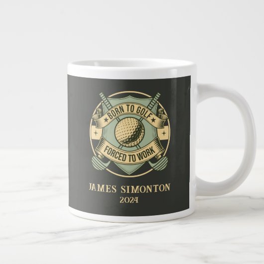 Grappig Humorous Golfquote Custom  Grote Koffiekop (Rechts)