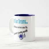 Grappig Humoureus Coffee Mok Cup Volg je dromen (Voorkant links)