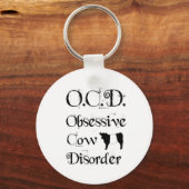 Grappig Humoureus OCD, obsessieve Koe stoornissen Sleutelhanger (Voorkant)