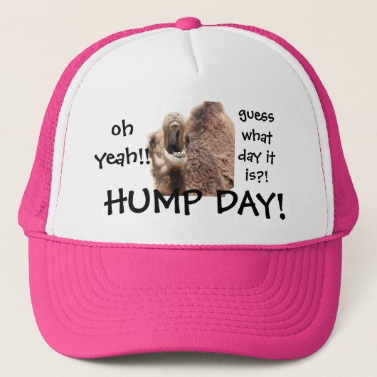Grappig Hump Day Camel Baseball Pet, Oh ja! Trucker Pet (Voorkant)