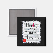 Grappig Hun Daar Zij Zijn Boek Engelse Grammatica Magneet (Voorkant / Achterkant)