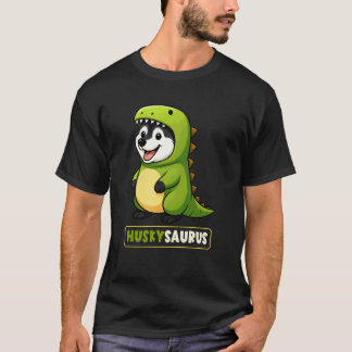 Grappig Husky Dinosauruskostuum Trex Huskysaurus A T-shirt