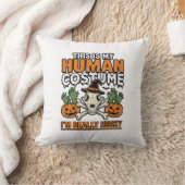 Grappig Husky Mensen Kostuum Halloween Hond Shirt  Kussen (Deken)