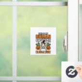 Grappig Husky Mensen Kostuum Halloween Hond Shirt Raamsticker (Huis)
