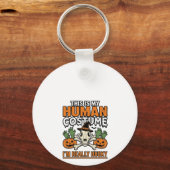 Grappig Husky Mensen Kostuum Halloween Hond Shirt Sleutelhanger (Voorkant)