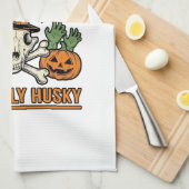 Grappig Husky Mensen Kostuum Halloween Hond Shirt Theedoek (Quarter Fold)