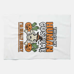 Grappig Husky Mensen Kostuum Halloween Hond Shirt Theedoek