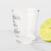 Grappig Huwelijk Bewaar de Datum Zwart Wit Typogra Shot Glas (Rechts)