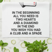 Grappig huwelijk is als een Jubileum van kaarten Theedoek (Gevouwen)