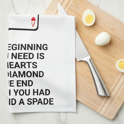 Grappig huwelijk is als een Jubileum van kaarten Theedoek (Quarter Fold)