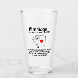 Grappig huwelijk is als een kaartspel Jubileum Glas