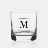 Grappig huwelijk monogram | Naam Whisky Glas (Achterkant)