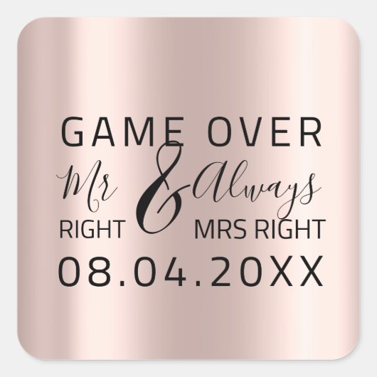 Grappig huwelijk Mr. Juist altijd dat Mrs. Vierkante Sticker (Voorkant)