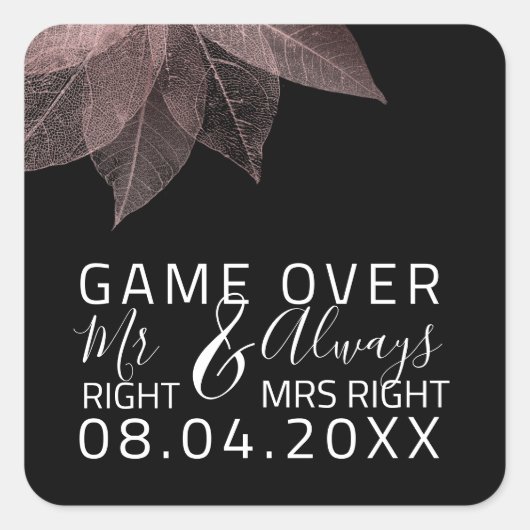 Grappig huwelijk Mr. Juist altijd dat Mrs. Vierkante Sticker (Voorkant)