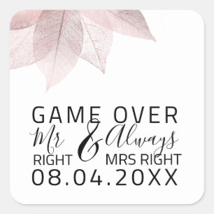 Grappig huwelijk Mr. Juist altijd dat Mrs. Vierkante Sticker