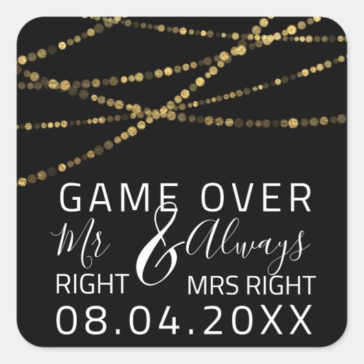 Grappig huwelijk Mr. Juist altijd dat Mrs. Vierkante Sticker (Voorkant)