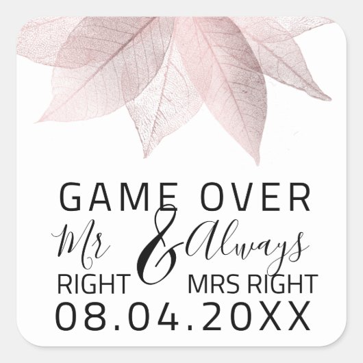 Grappig huwelijk Mr. Juist altijd dat Mrs. Vierkante Sticker (Voorkant)