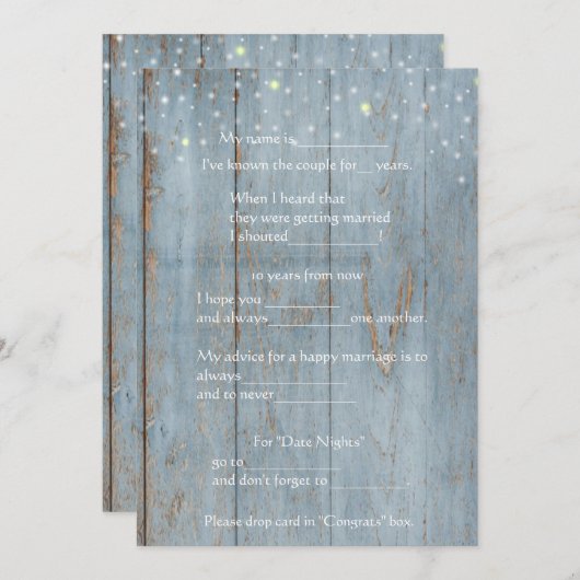 Grappig Huwelijksadvies, Rustiek Hout, Op Maat Programmakaart (Voorkant / Achterkant)