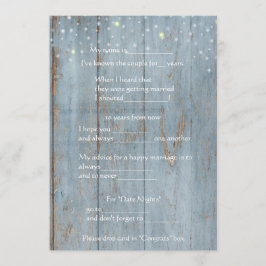 Grappig Huwelijksadvies, Rustiek Hout, Op Maat Programmakaart