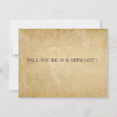 Grappig Huwelijksambtenaar Voorstel: 'Trouw ons'  Kaart (Achterkant)