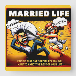 Grappig huwelijksgeschenk  Jubileum Vierkante Klok