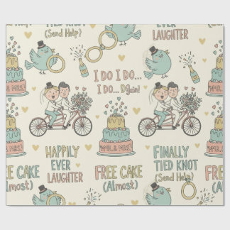 Grappig huwelijksinpakpapier  cadeaupapier