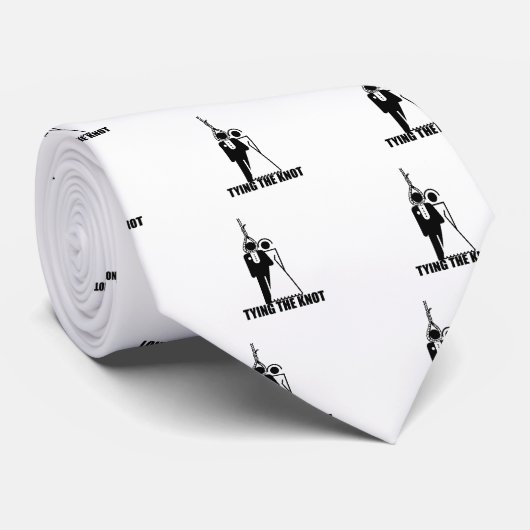 Grappig, huwelijksontwerp "Tying the knot" Stropdas (Opgerold)
