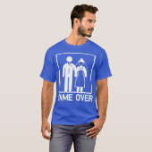 Grappig Huwelijksspellen Game Over Trouwfeest Grap T-shirt (Voorkant volledig)