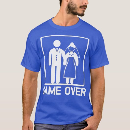Grappig Huwelijksspellen Game Over Trouwfeest Grap T-shirt (Voorkant)