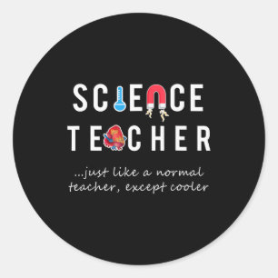 Grappig I Heart Love Science & Biology Teacher Gif Ronde Sticker