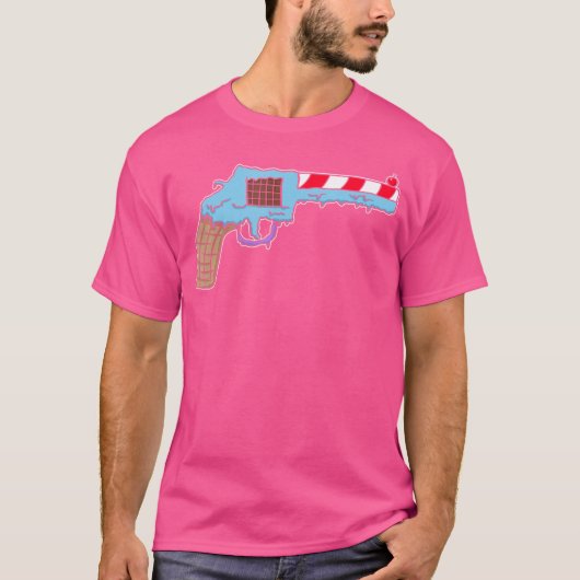 Grappig Ice Cream Pistool Wapengeweer Pistol Recht T-shirt (Voorkant)