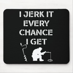 Grappig Ice Gevist Quote voor Frozen Lake Fisherma Muismat