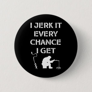Grappig Ice Gevist Quote voor Frozen Lake Fisherma Ronde Button 5,7 Cm