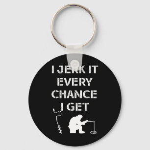 Grappig Ice Gevist Quote voor Frozen Lake Fisherma Sleutelhanger