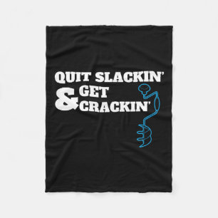 Grappig Ice Vist Quote voor vissers die boren Fleece Deken