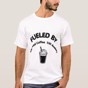 Grappig Iced Coffee en Angst T-Shirt - %90 Koffie