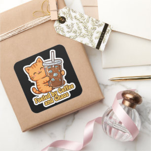Grappig Iced Coffee Liefhebber Cadeau Vierkante Sticker