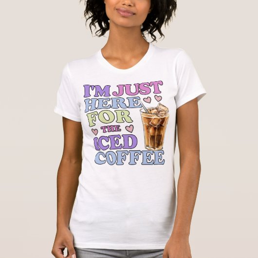 Grappig Iced Coffee Lover Quote T-shirt (Voorkant)