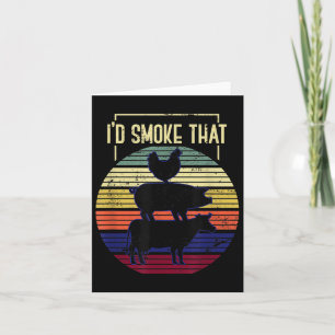 Grappig ID rook die BBQ chef grillmaster geschenk  Kaart