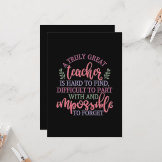 Grappig idee op de dag van waardering van leraren kaart (Voorkant / Achterkant in situ)