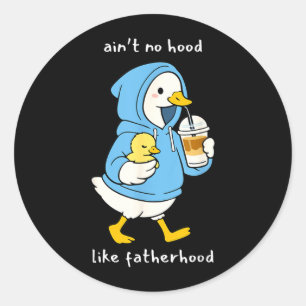 Grappig idee voor een eend of gans op Vaderdag voo Ronde Sticker