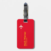 Grappig identificatiemiddel: "Hier gaan we weer!"  Bagagelabel (Achterkant verticaal)